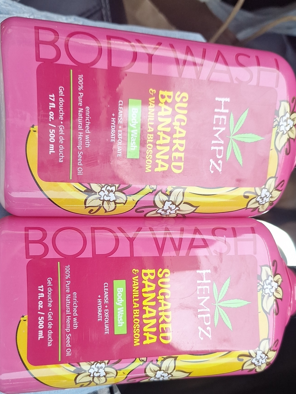 Hempz Sugared Banana & Vanilla Blossom Pink Body Washes